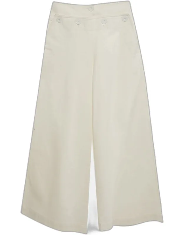 Off White Denim Flared Jeans