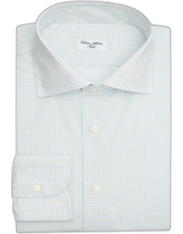 Micro-gingham Cotton Dress Shirt