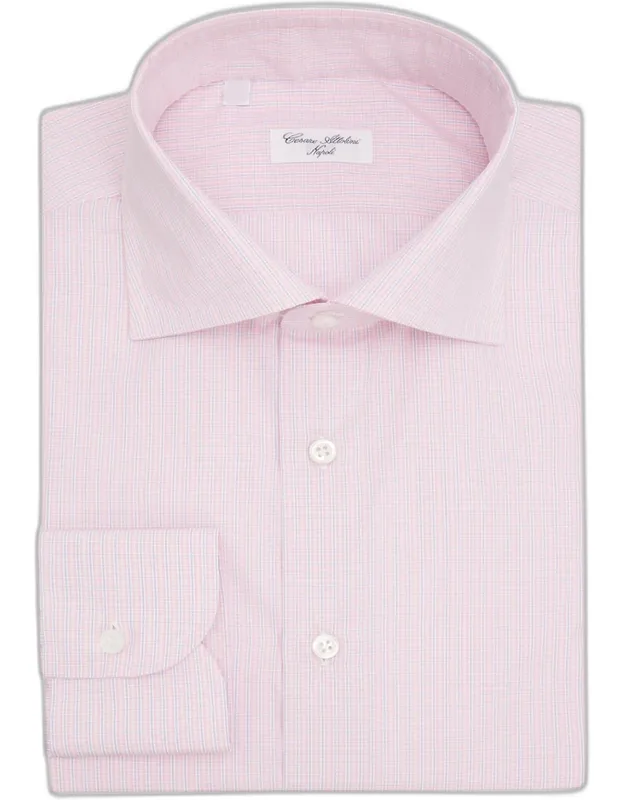 Micro-plaid Cotton Dress Shirt