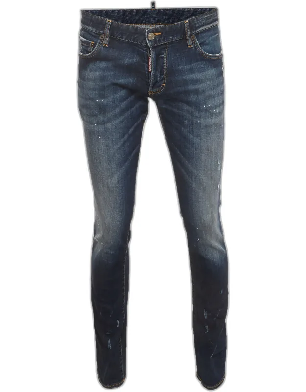 Dsquared2 Slim Fit Jeans With Paint Splatter Detailing