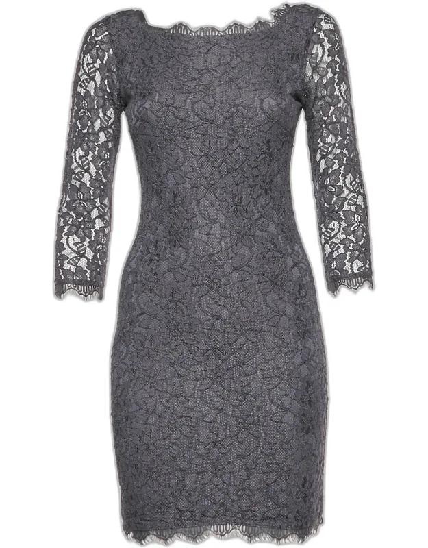 Lace Zip Up Mini Dress