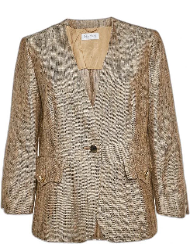 Basketweave Linen Blend Blazer