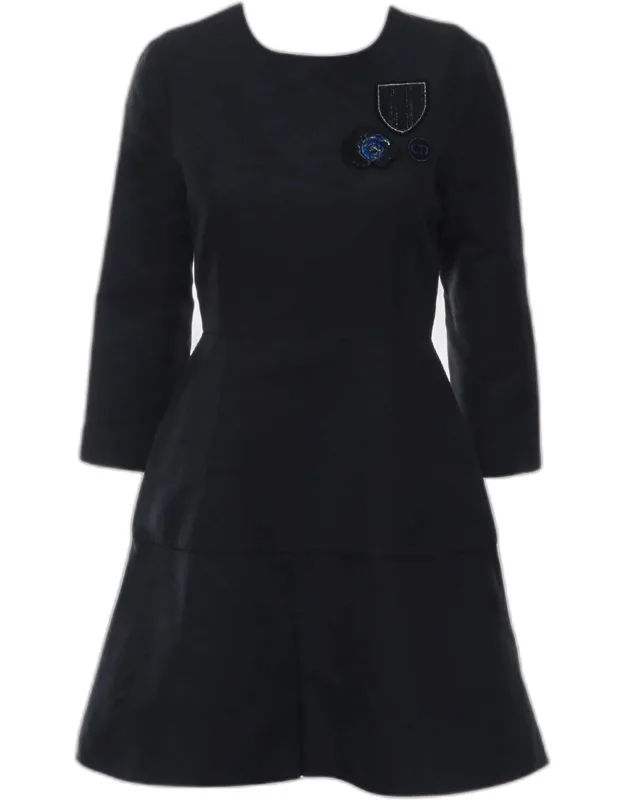 Patch Long Sleeve Dress