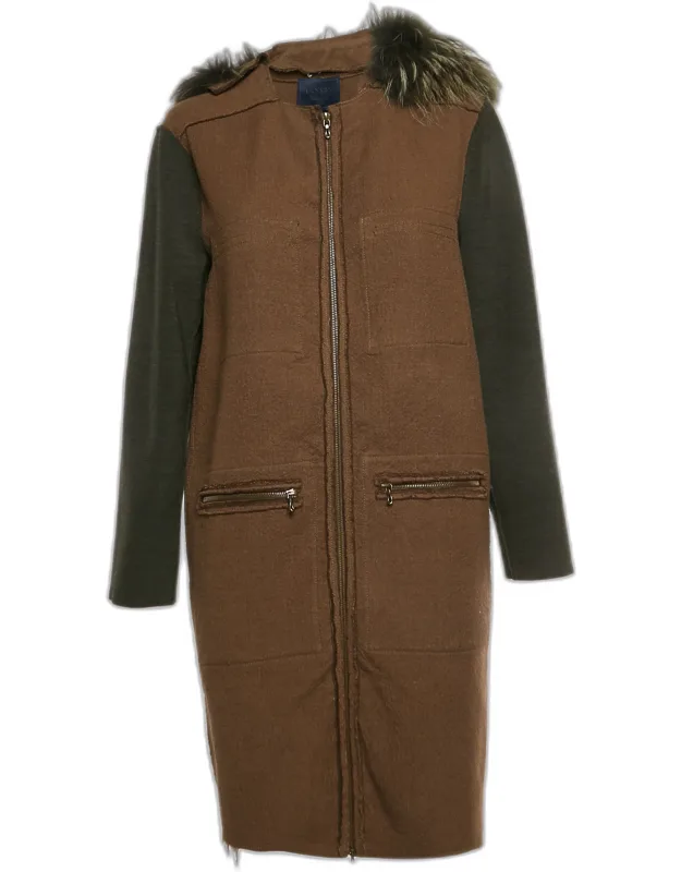 Wool Blend Fur Coat