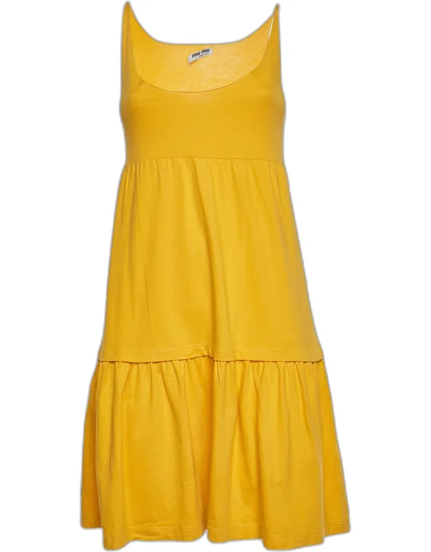 Cotton Knit Tiered Sleeveless Mini Dress