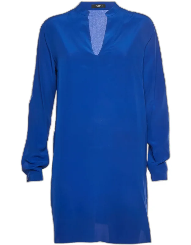 Crepe Silk V-neck Long Sleeve Tunic