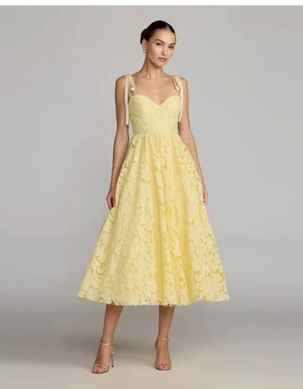 Lace Bow Strap Midi Dress