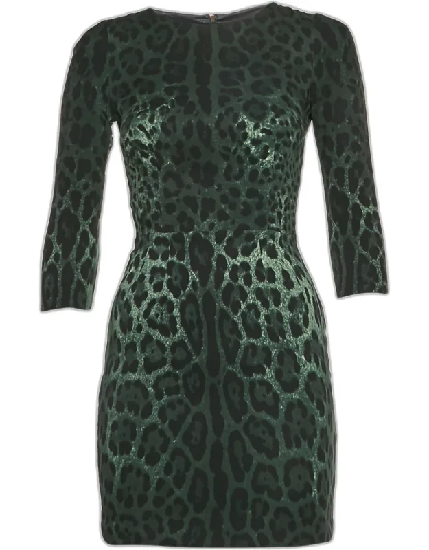 Leopard Print Silk Blend Mini Dress