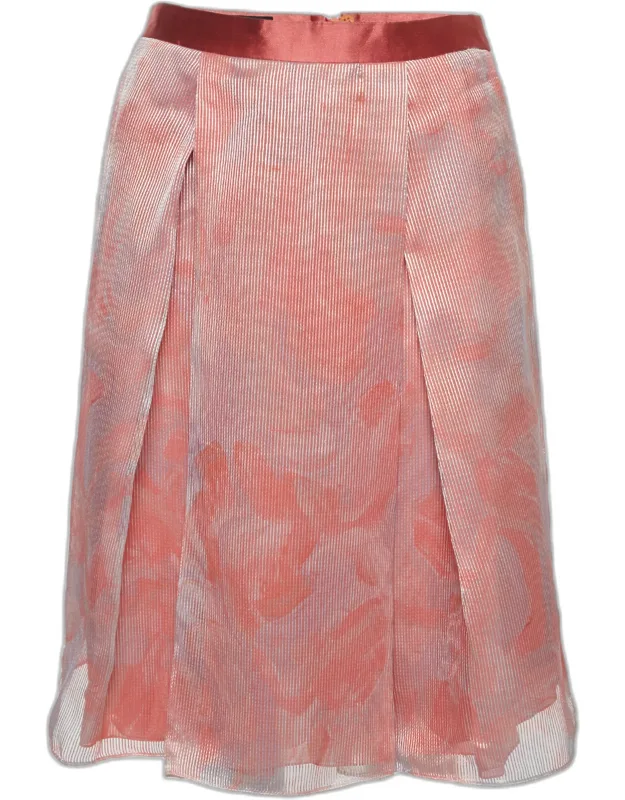 Organza Pleated Midi Skirt
