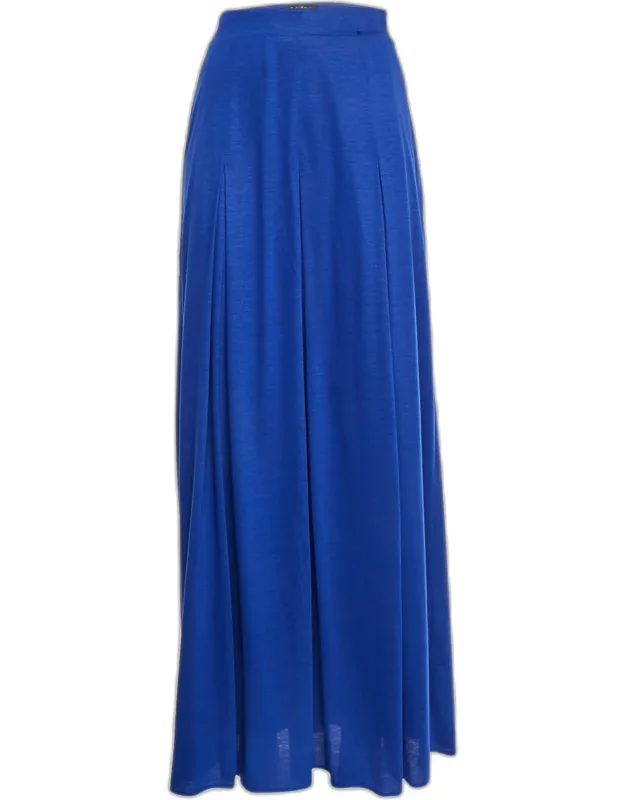 Jersey Knit Zip Up Maxi Skirt