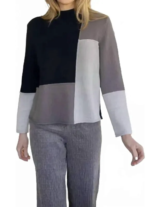 Yin Yang Funnel Neck Pullover