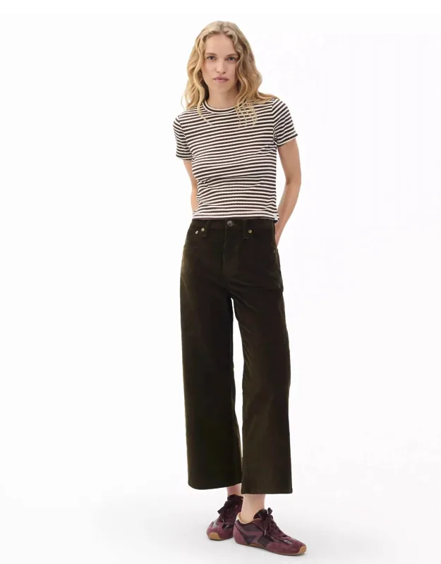 Andi Ankle Wide-leg Corduroy Pants