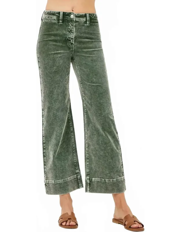 High Rise Crop Corduroy Pants