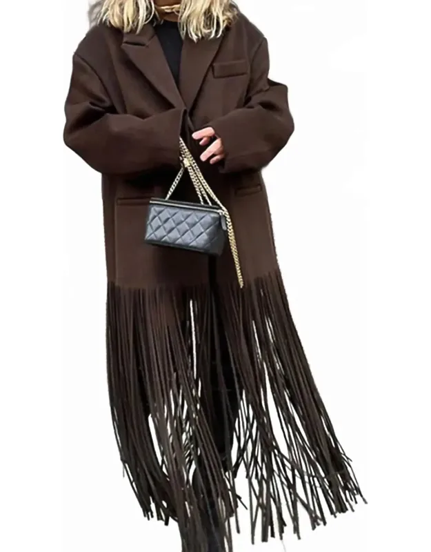 Fringe Hem Tailored Coat