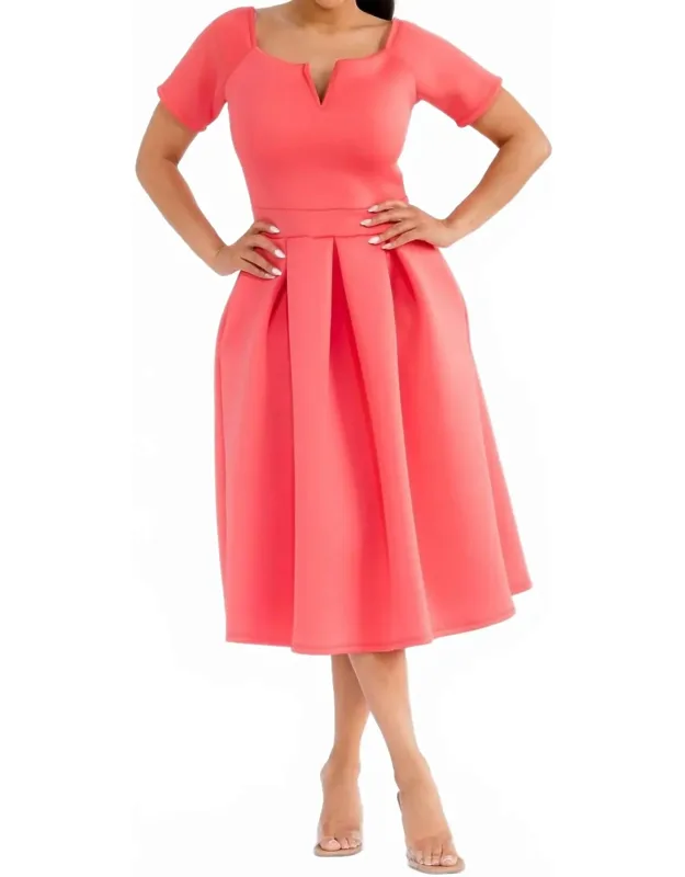 Pleated Midi Dress