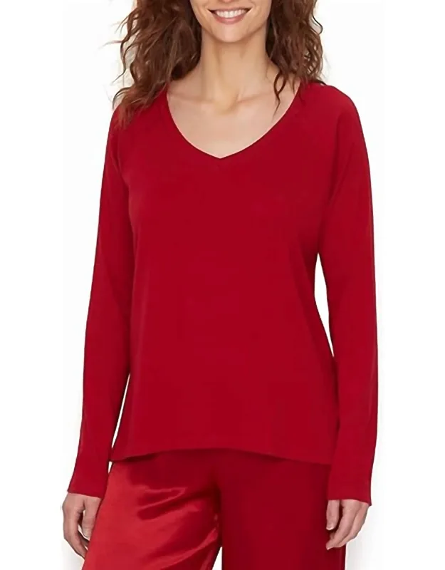 Frankie V Rib Long-sleeve Top