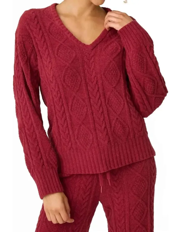 Cozy Chenille Cable Knit Top