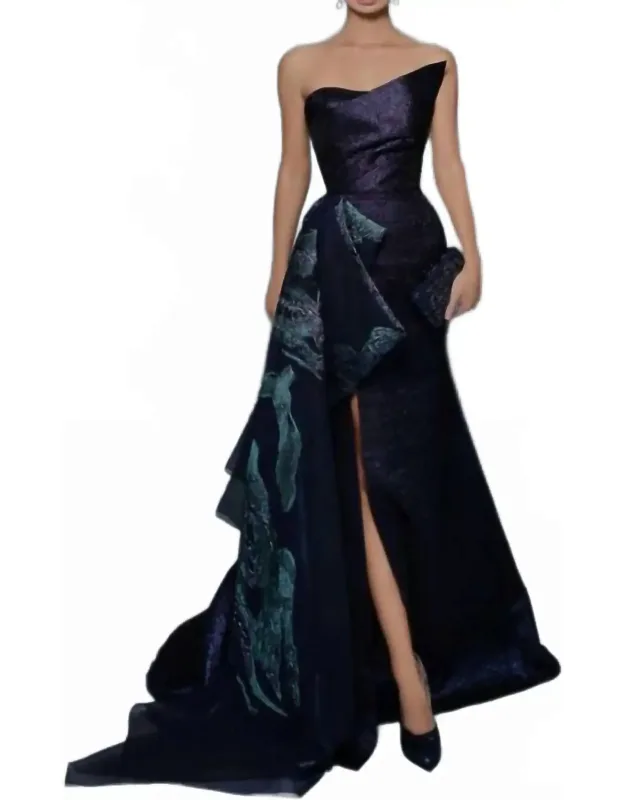 Feris Strapless Dress With Side Drape