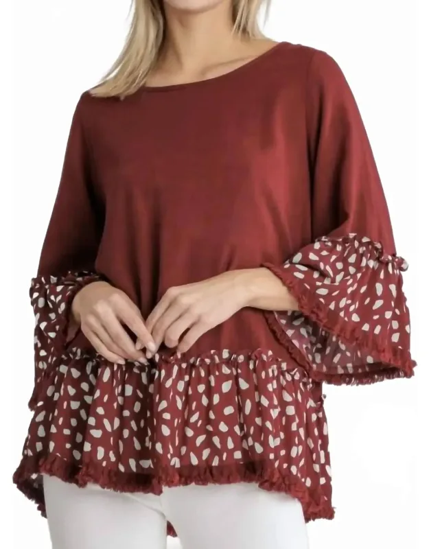 Linen Blend Animal Print Top