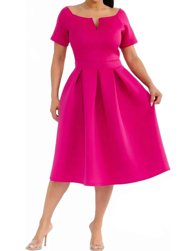 Pleated Midi Dress