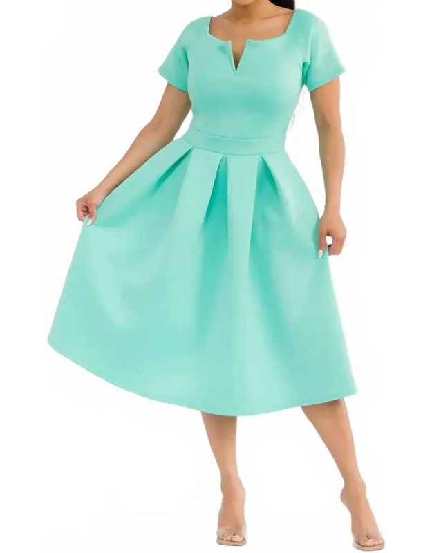 Pleated Midi Dress
