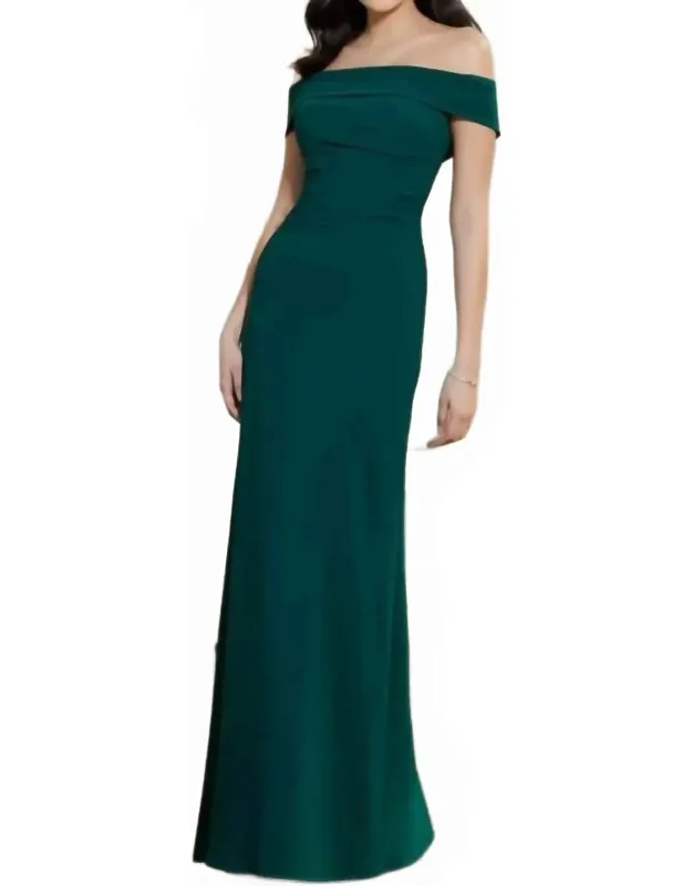 Draped Bodice Off The Shoulder Dress