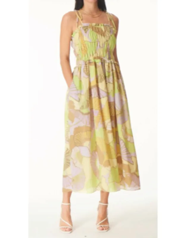 Paula Dress In Fan Dance Print