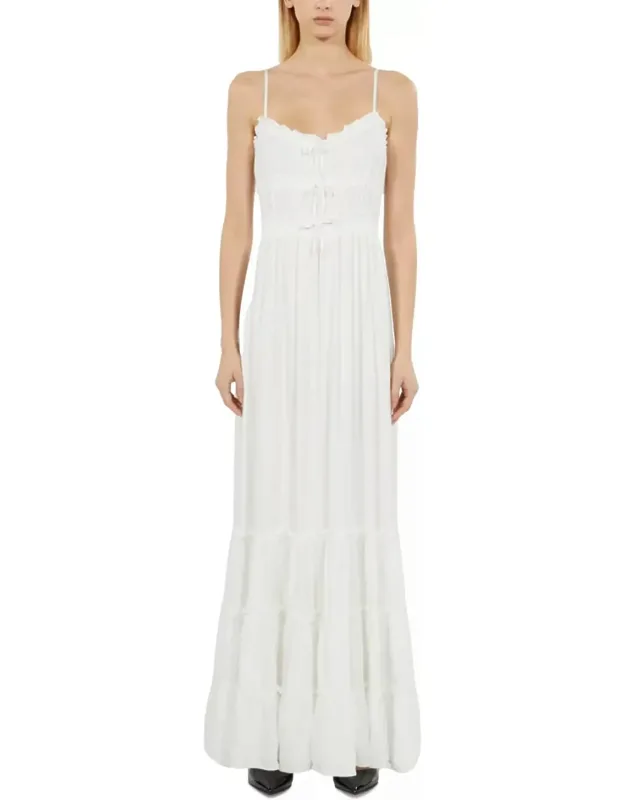 Shirred Bow Maxi Dress