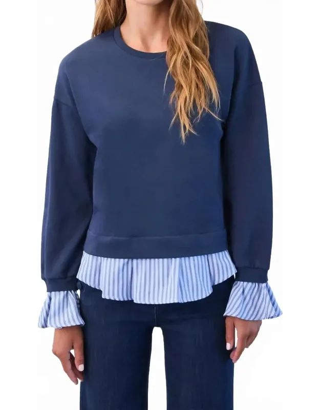 Long-sleeve Twofer Sweatshirt
