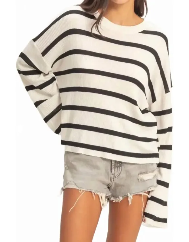 Wide Sleeve Striped Sweater