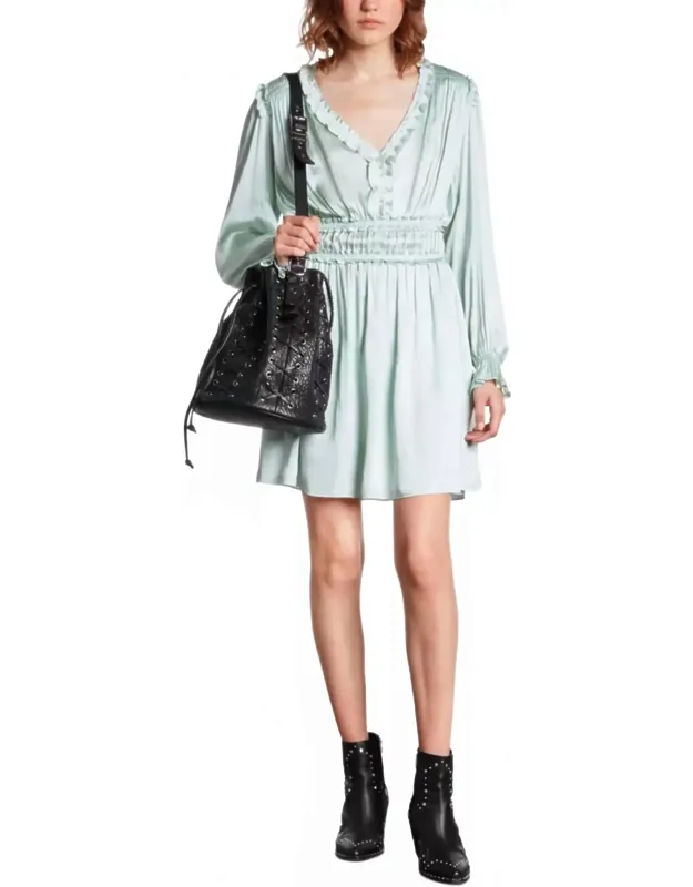 Ruffled Long Sleeve Mini Dress