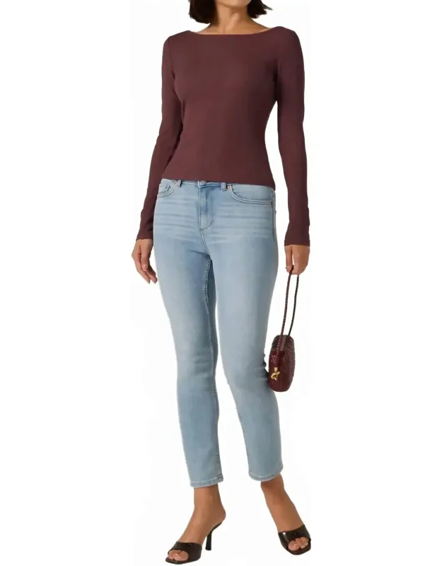 Ribbed Boatneck Top
