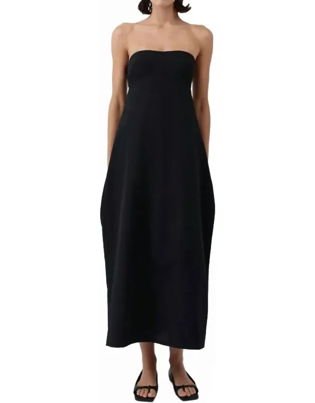 Wool Strapless Cocoon Dress