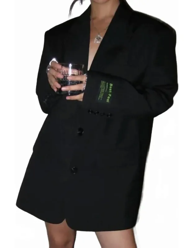 Loose Fit Solid Vintage Style Long Blazer