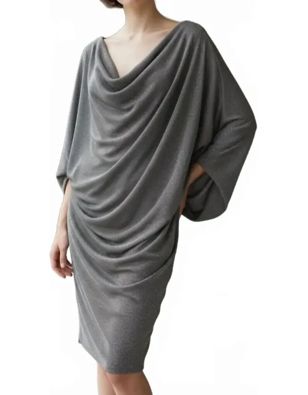 Drape Back Scuba Crepe Dress