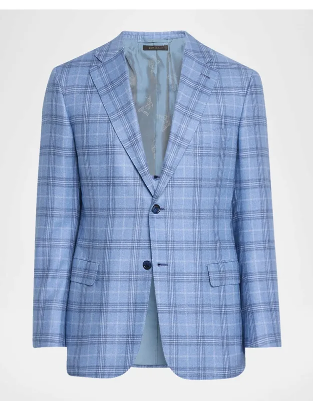 Silk-cashmere Plaid Sport Coat