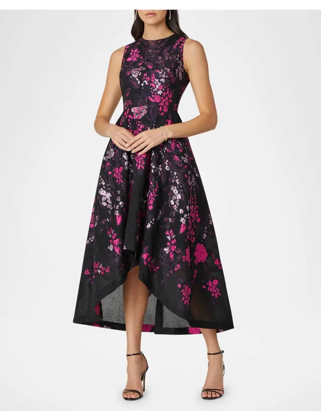 Floral Jacquard Midi Dress