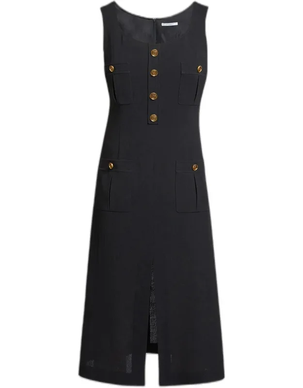Fanny Button-embellished Crepe Dress