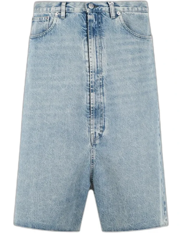 Light Blue Cotton Bermuda Shorts