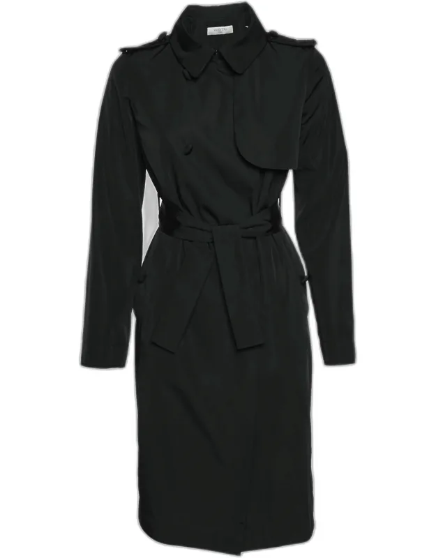 Synthetic Double Breasted Trench Coat