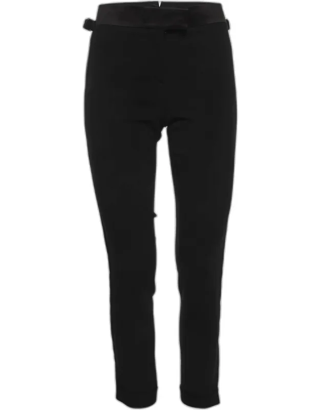 Crepe And Satin Trim Stripe Detail Trousers