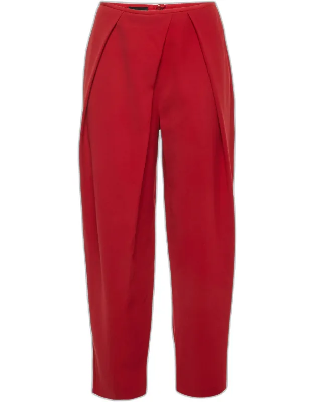 Crepe Pleated Tapered Trousers