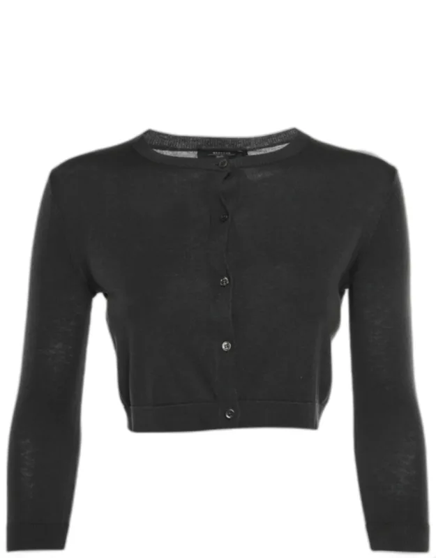 Knit Button Up Cropped Cardigan