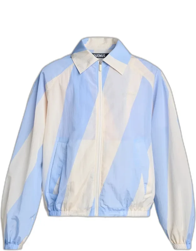 Wide-stripe Nylon Shirt Jacket