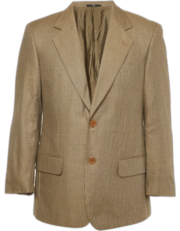Micro Houndstooth Wool Blend Blazer