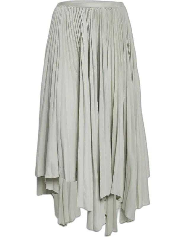 Plisse Handkerchief Midi Skirt