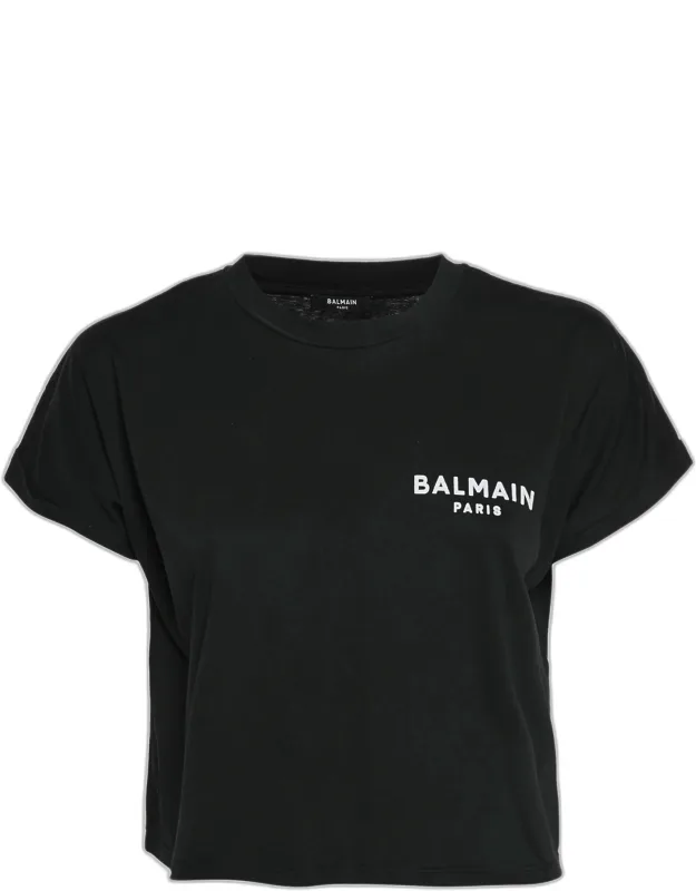 Logo Print Jersey Cropped T-shirt