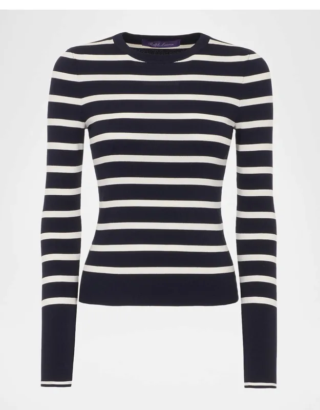 Striped Silk-blend Crewneck Sweater