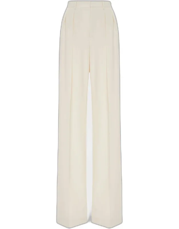 Double-pleated Wool Straight-leg Trousers
