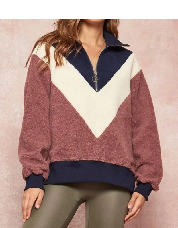 Chevron Colorblock Pullover